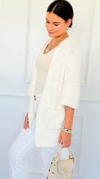 Cuff & Comfort Chenille Cardigan-Cream-150 Cardigans/Layers-POL-Coastal Bloom Boutique, find the trendiest versions of the popular styles and looks Located in Indialantic, FL
