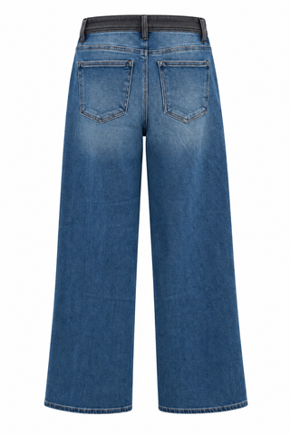 Stretch High Rise Wide Leg Jeans