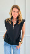 Play It Cool Half Zip Knit Top-140 Sweaters-White Birch-Coastal Bloom Boutique, find the trendiest versions of the popular styles and looks Located in Indialantic, FL