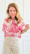 Countryside Reverie Puff Sleeve Top - Red-110 Short Sleeve Tops-GIGIO-Coastal Bloom Boutique, find the trendiest versions of the popular styles and looks Located in Indialantic, FL