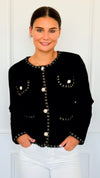 Che'rie Italian Cardigan-Black-150 Cardigans/Layers-Italianissimo-Coastal Bloom Boutique, find the trendiest versions of the popular styles and looks Located in Indialantic, FL