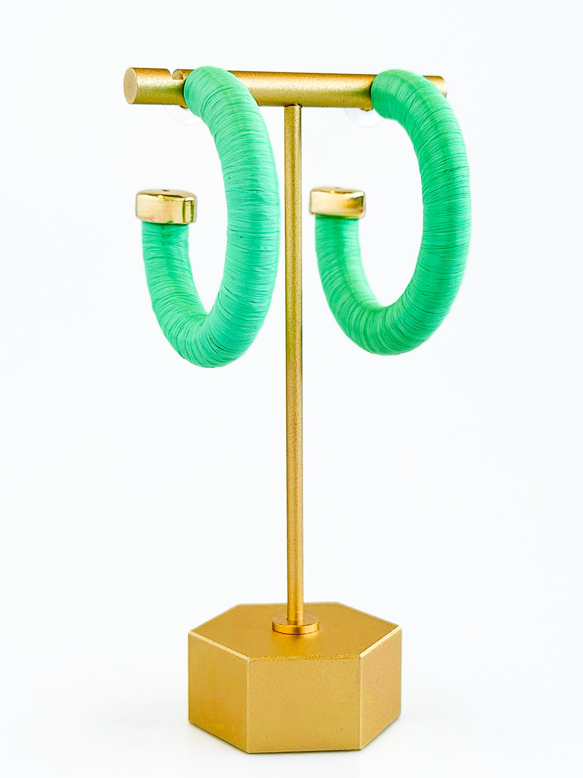 Textured Statement Hoop Earrings - Green-230 Jewelry-GS JEWELRY-Coastal Bloom Boutique, find the trendiest versions of the popular styles and looks Located in Indialantic, FL