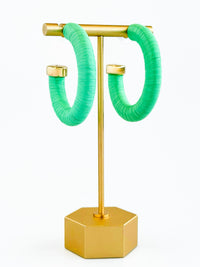 Textured Statement Hoop Earrings - Green-230 Jewelry-GS JEWELRY-Coastal Bloom Boutique, find the trendiest versions of the popular styles and looks Located in Indialantic, FL