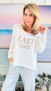 East Coast Knit Oversized Sweater-White, Khaki-140 Sweaters-Miracle-Coastal Bloom Boutique, find the trendiest versions of the popular styles and looks Located in Indialantic, FL