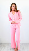 Dreamy Nights Pajama Set - Pink-210 Loungewear/Sets-Zenana-Coastal Bloom Boutique, find the trendiest versions of the popular styles and looks Located in Indialantic, FL