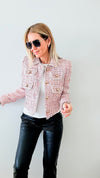 Touch Of Class Tweed Cropped Jacket-160 Jackets-Why Dress-Coastal Bloom Boutique, find the trendiest versions of the popular styles and looks Located in Indialantic, FL