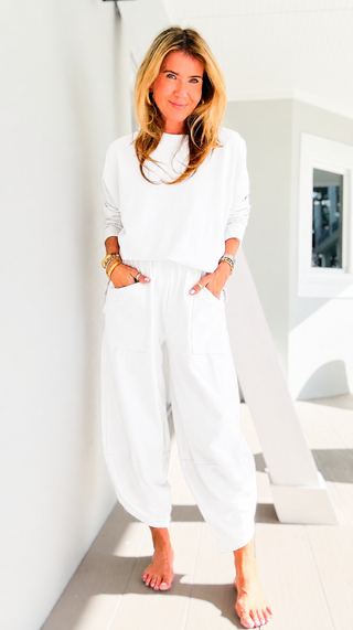 La Spezia Italian Barrel Cotton Set - White