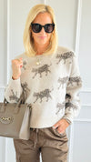 Mountain Cat Plush Sweater-140 Sweaters-Dreamers-Coastal Bloom Boutique, find the trendiest versions of the popular styles and looks Located in Indialantic, FL