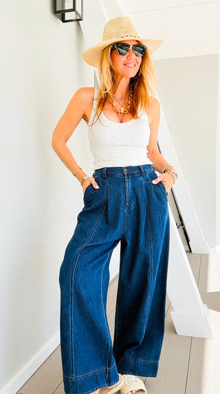 Pleated Wide Leg Pants