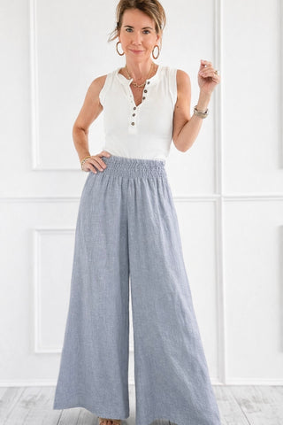 Born Free Linen Italian Palazzo - Grey