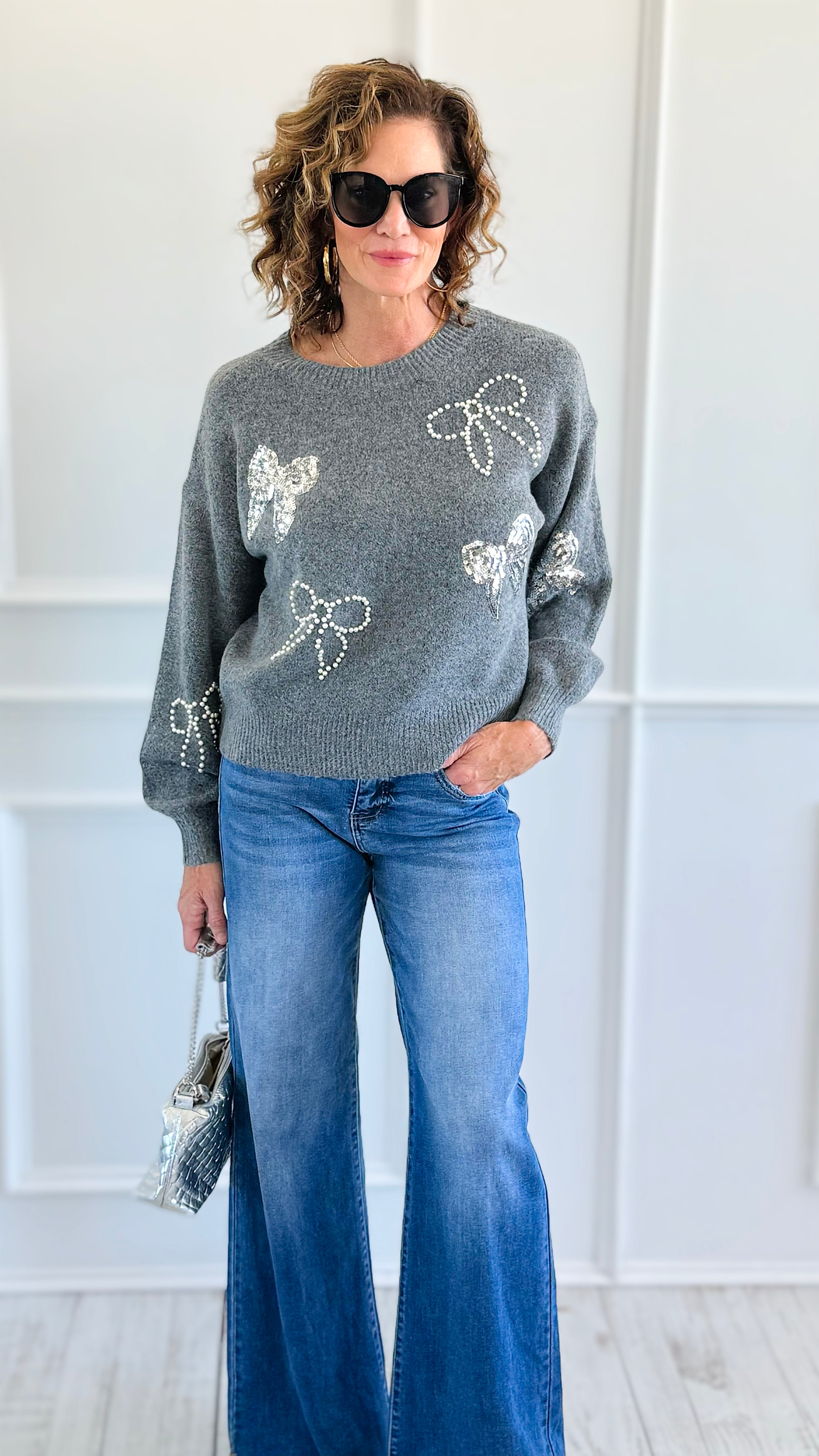 Take A Bow Sweater-140 Sweaters-Dreamers-Coastal Bloom Boutique, find the trendiest versions of the popular styles and looks Located in Indialantic, FL