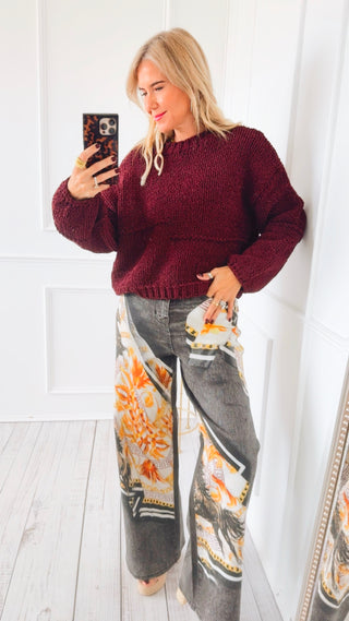 Equestrian Print Wide Leg Pants