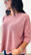 Break Free Round Neck Italian Sweater Top - Dusty Pink-140 Sweaters-Germany-Coastal Bloom Boutique, find the trendiest versions of the popular styles and looks Located in Indialantic, FL