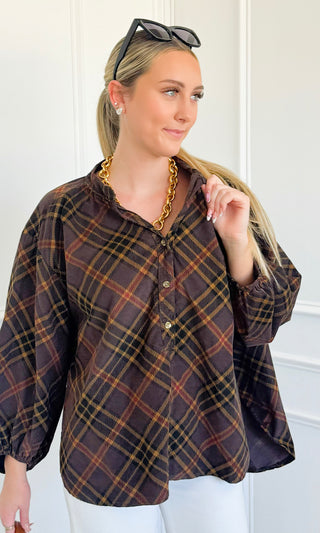 Autumn Plaid Italian Top