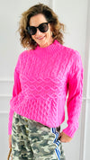 Playful Texture Knit Sweater-140 Sweaters-ROUSSEAU-Coastal Bloom Boutique, find the trendiest versions of the popular styles and looks Located in Indialantic, FL