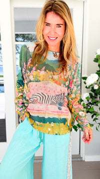 The Zebra In Bloom St Tropez Italian Knit Sweater