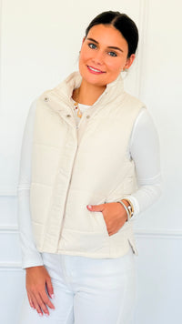 Warm Intentions Zip Puffer Vest - Cream-160 Jackets-Zenana-Coastal Bloom Boutique, find the trendiest versions of the popular styles and looks Located in Indialantic, FL