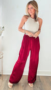 An Evening to Remember Palazzo Pants - Bordeaux-170 Bottoms-Tempo-Coastal Bloom Boutique, find the trendiest versions of the popular styles and looks Located in Indialantic, FL