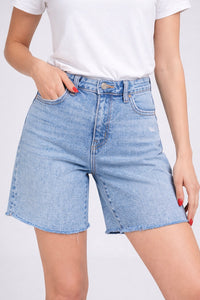 Classic Raw Hem Denim Shorts