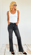 High-Waisted Flare Jeans-190 Denim-Vibrant M.i.U-Coastal Bloom Boutique, find the trendiest versions of the popular styles and looks Located in Indialantic, FL