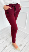 Love Endures Italian Jogger - Burgundy-180 Joggers-SUNNY HOLIDAYS-Coastal Bloom Boutique, find the trendiest versions of the popular styles and looks Located in Indialantic, FL