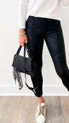 Bow Messenger Bag - Black-240 Bags-BC Handbags-Coastal Bloom Boutique, find the trendiest versions of the popular styles and looks Located in Indialantic, FL