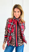 Plaid Printed Padded Vest - Red-150 Cardigans/Layers-Jodifl-Coastal Bloom Boutique, find the trendiest versions of the popular styles and looks Located in Indialantic, FL