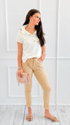 Star Detail Pocket Italian Jogger- Camel-180 Joggers-SEÑORITA C-Coastal Bloom Boutique, find the trendiest versions of the popular styles and looks Located in Indialantic, FL