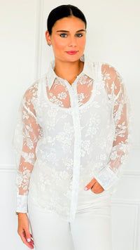 Rose Veil Long Sleeve Top-110 Long Sleeve Tops-sew in love-Coastal Bloom Boutique, find the trendiest versions of the popular styles and looks Located in Indialantic, FL