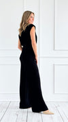 Hampton Waffle Knit Pants - Black-170 Bottoms-original usa-Coastal Bloom Boutique, find the trendiest versions of the popular styles and looks Located in Indialantic, FL