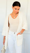 Cuff & Comfort Chenille Cardigan-Cream-150 Cardigans/Layers-POL-Coastal Bloom Boutique, find the trendiest versions of the popular styles and looks Located in Indialantic, FL