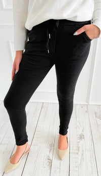 Love Endures Italian Jogger - Denim Black-180 Joggers-SUNNY HOLIDAYS-Coastal Bloom Boutique, find the trendiest versions of the popular styles and looks Located in Indialantic, FL