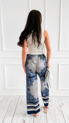 Paisley Bliss Italian Pants- Navy-100 Pants-SEE YOU IN ROME-Coastal Bloom Boutique, find the trendiest versions of the popular styles and looks Located in Indialantic, FL