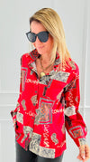 Paisley & Frames Button Down Top-130 Long Sleeve Tops-ROUSSEAU-Coastal Bloom Boutique, find the trendiest versions of the popular styles and looks Located in Indialantic, FL
