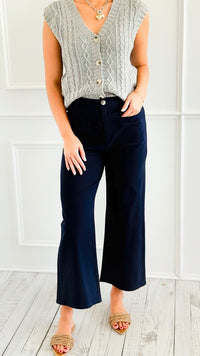 Hot Ticket Wide Leg Pants - Navy-100 Pants-ENTRO-Coastal Bloom Boutique, find the trendiest versions of the popular styles and looks Located in Indialantic, FL