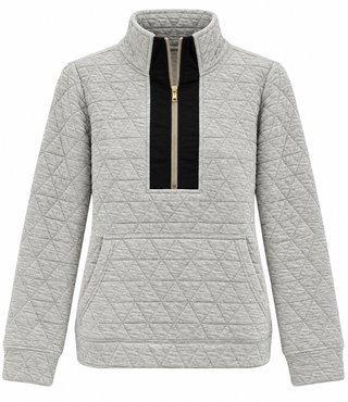 Quilted Half Zip Sweatshirt