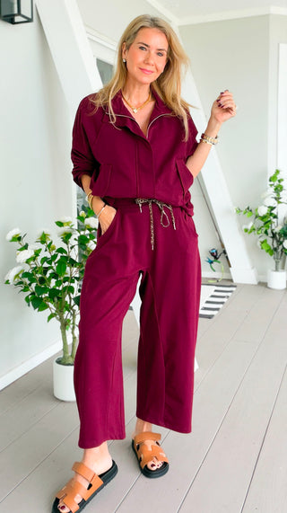 Wildly Comfortable Italian Barrel Pant- Wine