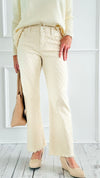 Retro Luxe Fit Textured Jeans - Ivory-190 Denim-RISEN JEANS-Coastal Bloom Boutique, find the trendiest versions of the popular styles and looks Located in Indialantic, FL