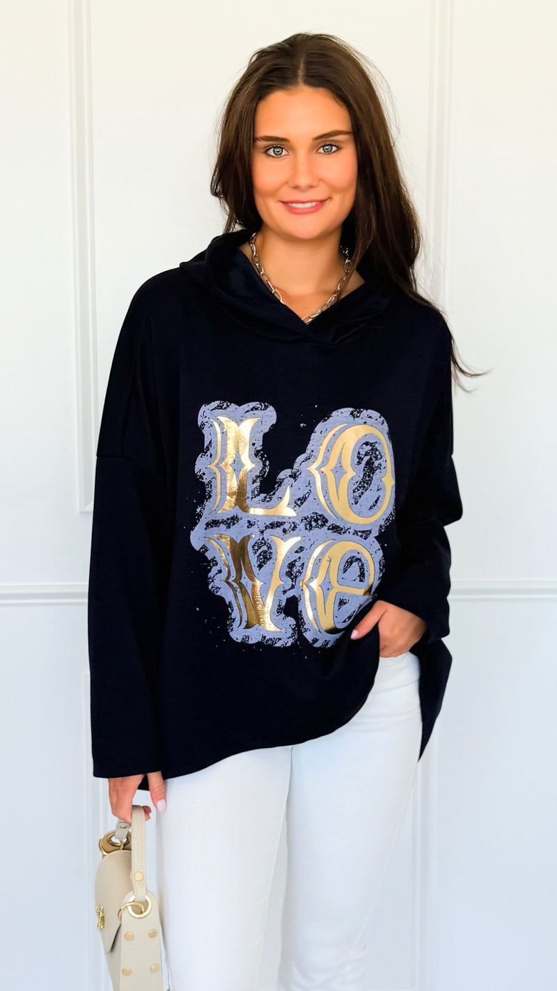 Love Is In The Air Italian Hoodie Top-110 Long Sleeve Tops-Italianissimo-Coastal Bloom Boutique, find the trendiest versions of the popular styles and looks Located in Indialantic, FL