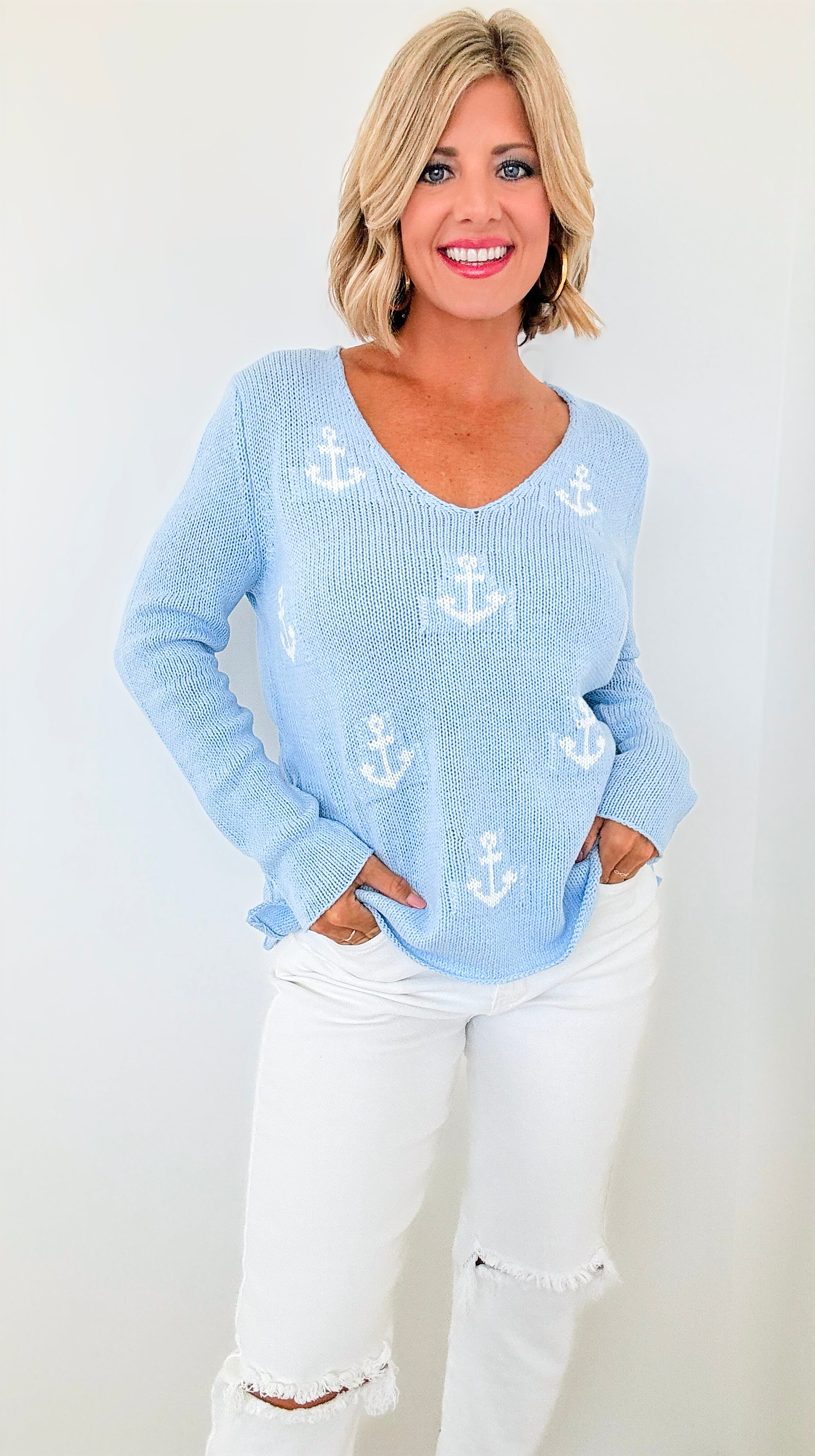 Maritime Dreams Knit Sweater-140 Sweaters-Miracle-Coastal Bloom Boutique, find the trendiest versions of the popular styles and looks Located in Indialantic, FL