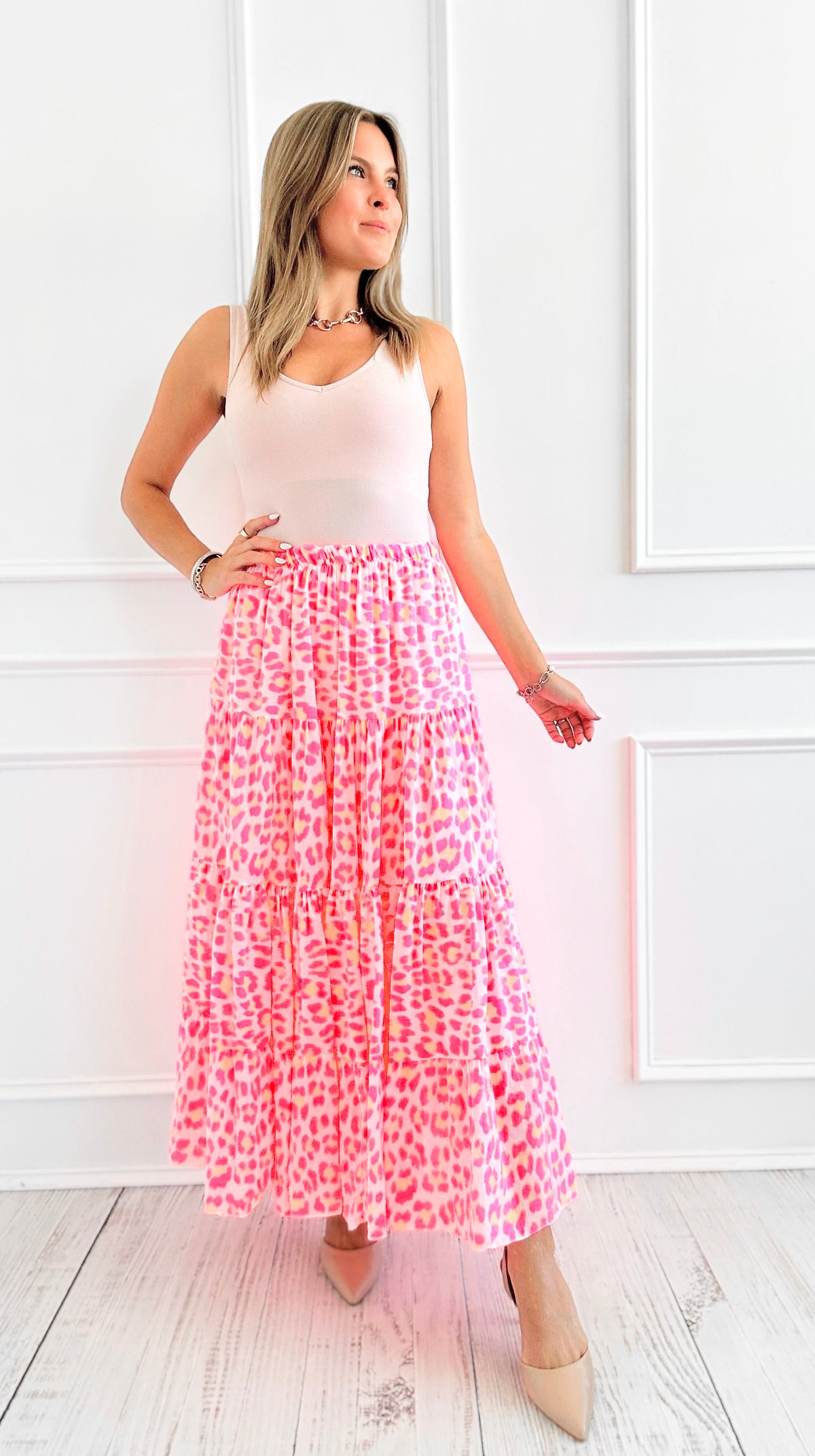 Wild Energy Italian Skirt- Neon Pink-170 Bottoms-Italianissimo-Coastal Bloom Boutique, find the trendiest versions of the popular styles and looks Located in Indialantic, FL