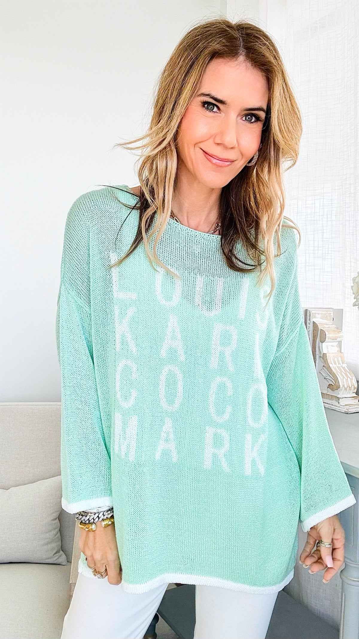 LKCM Knit Italian Sweater - Mint-140 Sweaters-Germany-Coastal Bloom Boutique, find the trendiest versions of the popular styles and looks Located in Indialantic, FL