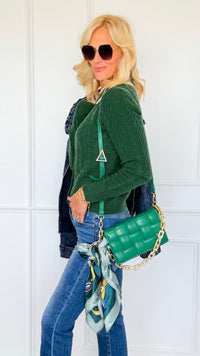 Poetry Club Knit Cardigan - Hunter-140 Sweaters-LOVE TREE-Coastal Bloom Boutique, find the trendiest versions of the popular styles and looks Located in Indialantic, FL