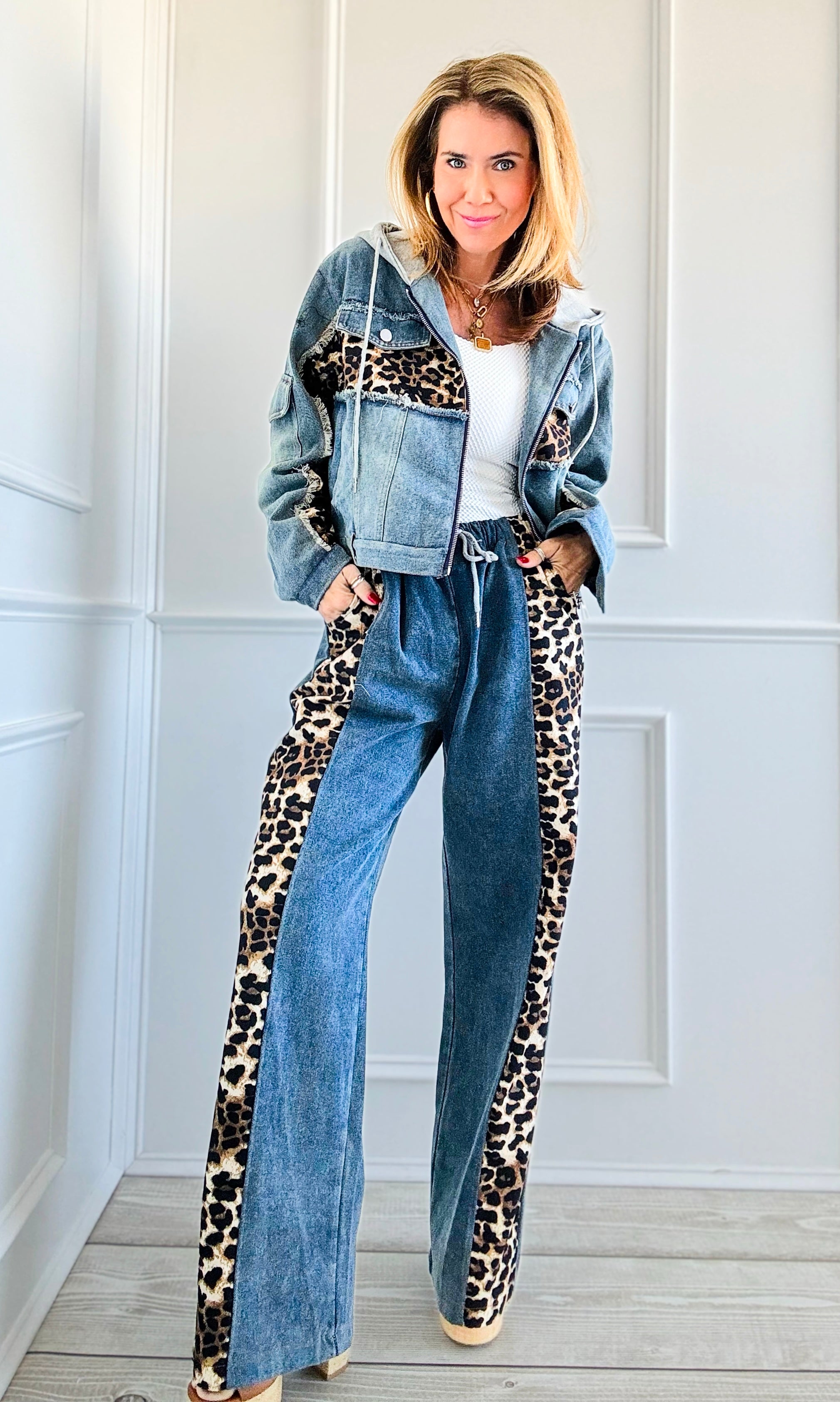 Fierce Fusion Denim Set-210 Loungewear/Sets-7Mango7-Coastal Bloom Boutique, find the trendiest versions of the popular styles and looks Located in Indialantic, FL