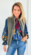 Warm Intentions Zip Puffer Vest - Dark Olive-160 Jackets-Zenana-Coastal Bloom Boutique, find the trendiest versions of the popular styles and looks Located in Indialantic, FL