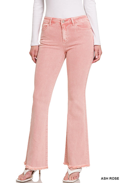 Hem Bootcut Pants - Ash Rose-170 Bottoms-Zenana-Coastal Bloom Boutique, find the trendiest versions of the popular styles and looks Located in Indialantic, FL