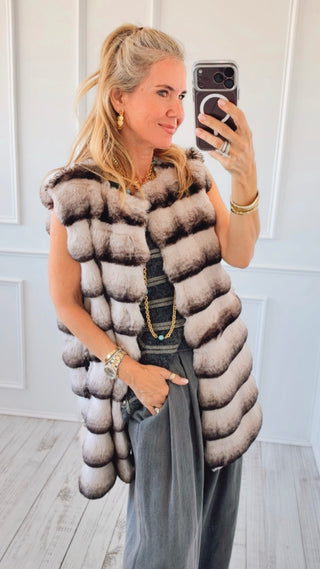 Winter Frost Faux Fur Vest - Gray