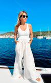 Day Off Chinoiserie Toile Italian Pants - Beige-100 Pants-Italianissimo-Coastal Bloom Boutique, find the trendiest versions of the popular styles and looks Located in Indialantic, FL