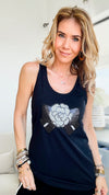 CB Custom Exclusive Rose Tank-100 Sleeveless Tops-Holly-Coastal Bloom Boutique, find the trendiest versions of the popular styles and looks Located in Indialantic, FL