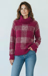 Highland Plaid Turtleneck Sweater-140 Sweaters-Rousseau-Coastal Bloom Boutique, find the trendiest versions of the popular styles and looks Located in Indialantic, FL